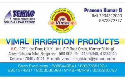 VIMAL IRRIGATION PRODUCTS BANGALORE