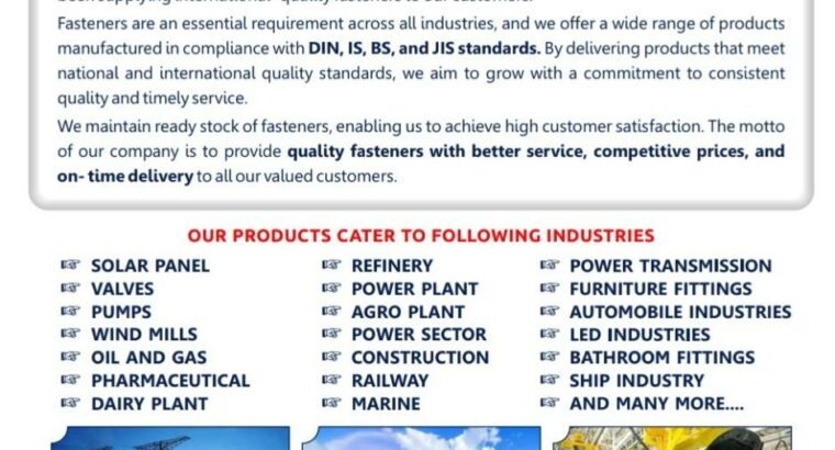 SUNDHA FASTENERS BANGALORE